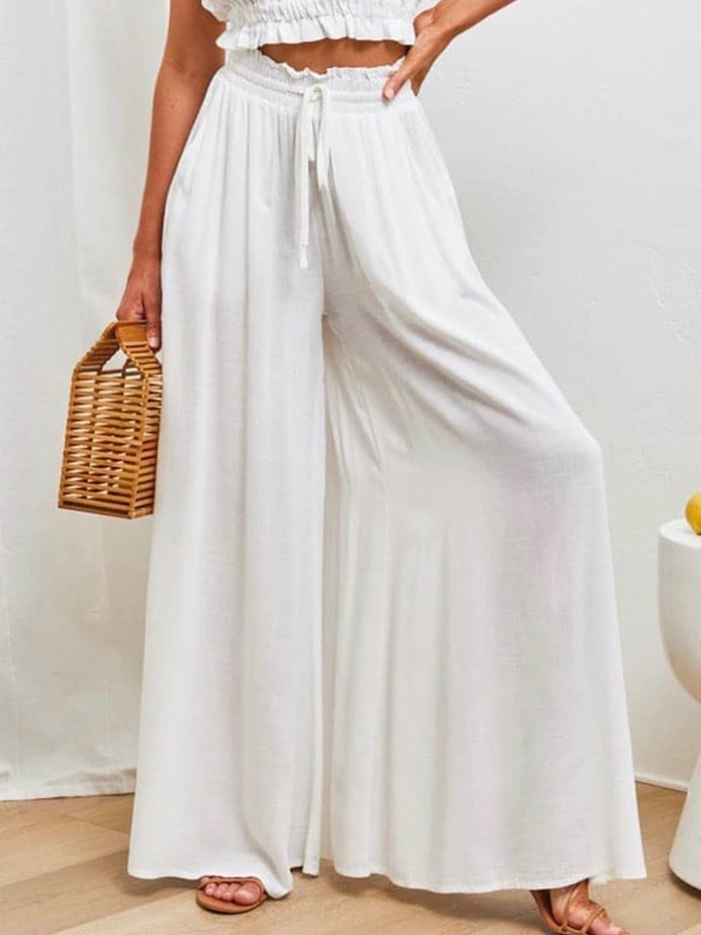 NWT YOCUR Women Palazzo Flowy Summer Beach Vacation Wide Leg Pants